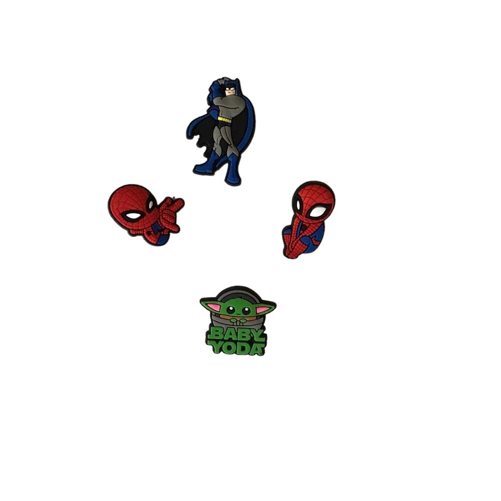 Set of 4 Marvel Characters Charms for Crocs Batman Spider-Man